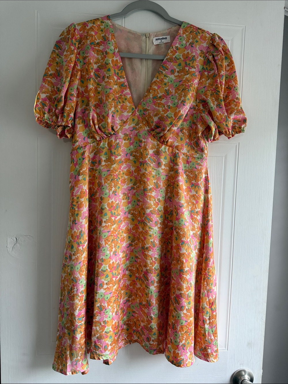 Satin floral dress
